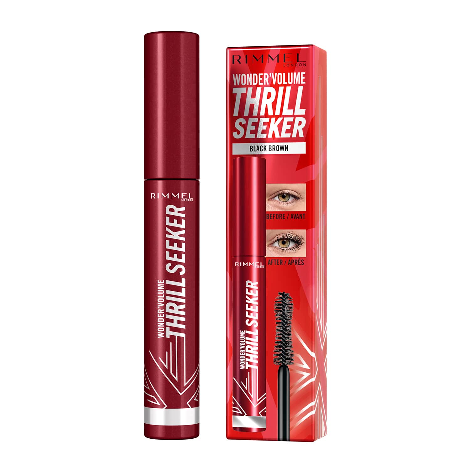 Тушь для ресниц Wonder Volume Thrill Seeker Rimmel London (002) Black Brown, 8 мл